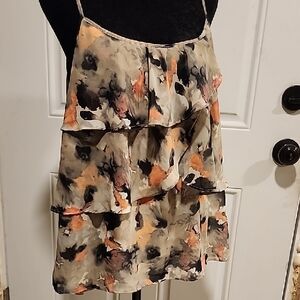 New York & Company Beige and Black Dressy Top